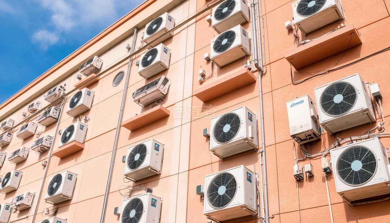 有大量空調設備的建筑物